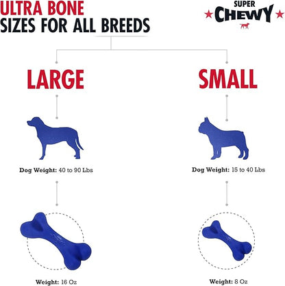Tuff Pupper SuperChewy Tough Dog Bone Toy | Lifetime Replacement | Strong Natural Rubber | Great Dog Fetch Toy | Chew Toys for Dogs | Ultra Durable Chew Toys for Moderate Chewers | Large Breed Tested