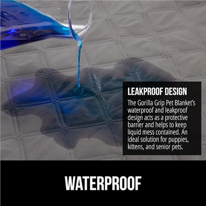 GORILLA GRIP Waterproof Dog Blanket, 68x82 Couch Cover for Dogs Washable, Protects Sofa, Furniture, Crate, Car, RV Essentials Pet Supplies, Tear and Slip Resistant Leakproof Cushion Cover, Charcoal