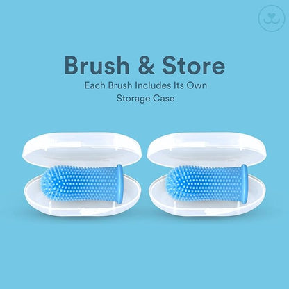 Jasper Dog Toothbrush, 360 Degree Pet Tooth Brushing Kit, Cat Toothbrush, Canine Dental Care & Teeth Cleaning Kit, Pet Finger Tooth Brush, Use with Dog Toothpaste, 4-Pack Multicolor