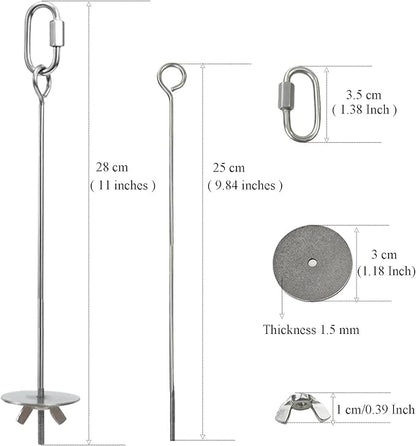 2pcs Hanging Bird Treat Skewer Parrot Fruit Feeder with Washer, 11 Inch Stainless Steel Bird Food Holder Parrot Fruit Food Skewer Parakeet Treat Feeder for Parakeet Conure, LXLVOUEG