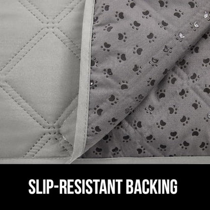 GORILLA GRIP Waterproof Dog Blanket, 68x82 Couch Cover for Dogs Washable, Protects Sofa, Furniture, Crate, Car, RV Essentials Pet Supplies, Tear and Slip Resistant Leakproof Cushion Cover, Light Gray