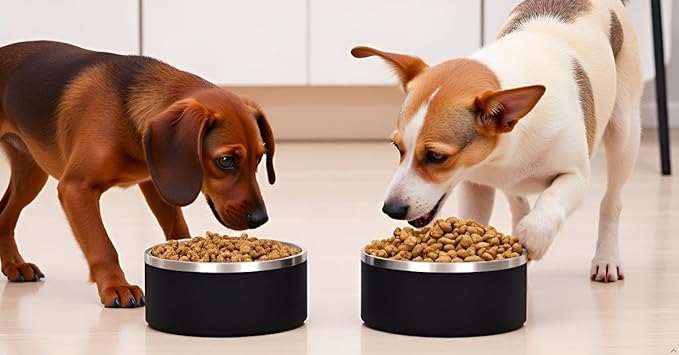 100 Oz Black Dog Water Bowls for Dogs, Extra Large Outerdoor Dog Bowls Stainless Steel Cats Puppy Insulated Compound Festival Gifts for Dogs Mom Family Lover (100OZ, Black)