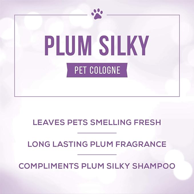 Nature's Specialties Dog Cologone 8 oz. Bundle - Plum Silky Cologne, Sweet Plum Scent, Ready to Use, Finishing Spray + Island Coconut Mist Cologne, Pina Coloda Scent, Ready to Use, Finishing Spray