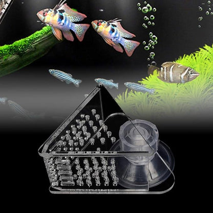 Aquarium Cone Red Worm Feeder Acrylic V-Shape Automatic Fish Feeder Brine Shrimp Food Feeding Cup with Suction Cup