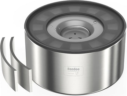 1Gallon No Spill Water Bowl for Dogs, Double-Wall Stainless Steel with Splash-Proof Paws Lid and Floating Disk, Non-Slip Base, Easy to Clean Slow Water Feeder for Large Medium Dogs