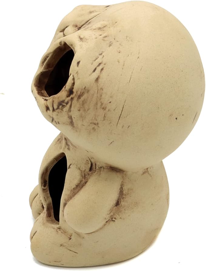 ALEGI Aquarium Ceramic Decoration Mountain, Cave Rock for Cichlids, Betta Fish Tank (Monster)