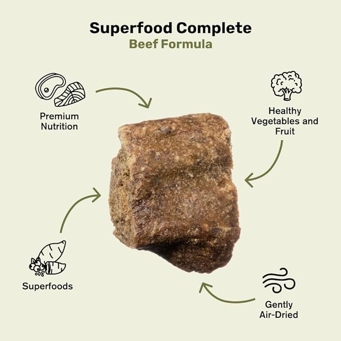 Superfood Complete, Air-Dried Adult Dog Food - High Protein, Zero Fillers, Superfood Nutrition by Katherine Heigl (11.5 oz., Beef Formula)