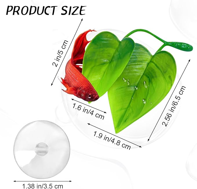 URATOT 4 Pack Betta Fish Leaf Pad Simulating The Natural Habitat for Betta Spawning Grounds Breeding Resting Bed