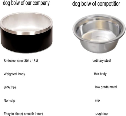 100 Oz Black Dog Water Bowls for Dogs, Extra Large Outerdoor Dog Bowls Stainless Steel Cats Puppy Insulated Compound Festival Gifts for Dogs Mom Family Lover (100OZ, Black)