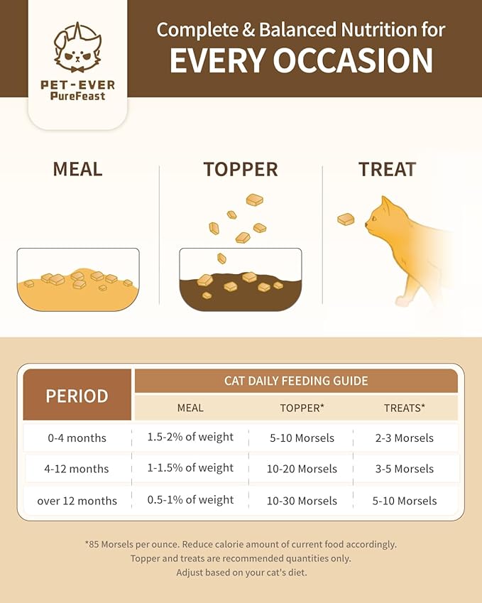 Freeze-Dried Raw Cat Food, 97% Animal Origin Dry Food for Cat, High Protein Treat & Topper (Rabbit Recipe - 14 Ounce)