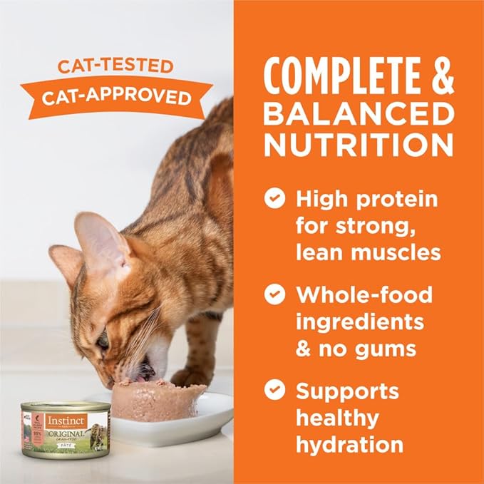 Instinct Original Pate Wet Cat Food, Grain Free Recipe - Real Salmon, 3 oz. Cans (Pack of 24)