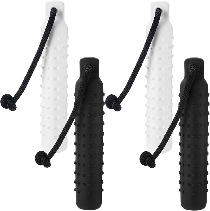 4 Pcs Dog Float Bumper Toy Training Bumper, Water Toys Dummy Outdoor 11 x 2 Inch Puppy Lightweight for Float on The Water Pool Fetch for Small, Medium, Large Dogs(White and Black)