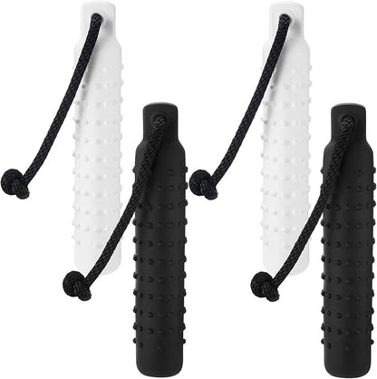 4 Pcs Dog Float Bumper Toy Training Bumper, Water Toys Dummy Outdoor 11 x 2 Inch Puppy Lightweight for Float on The Water Pool Fetch for Small, Medium, Large Dogs(White and Black)