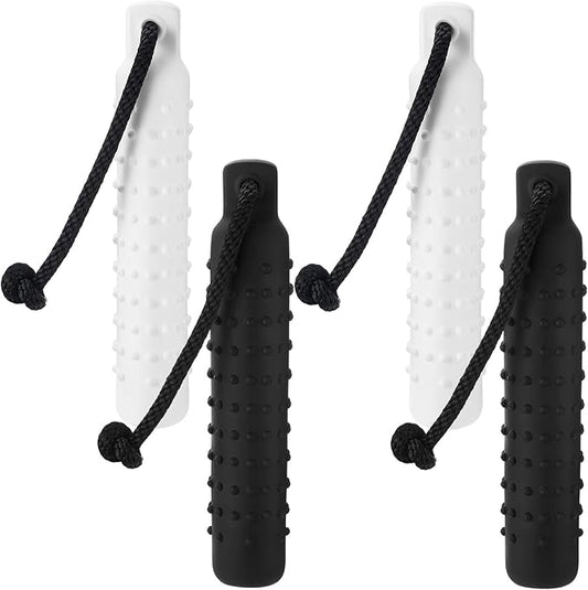 4 Pcs Dog Float Bumper Toy Training Bumper, Water Toys Dummy Outdoor 11 x 2 Inch Puppy Lightweight for Float on The Water Pool Fetch for Small, Medium, Large Dogs(White and Black)