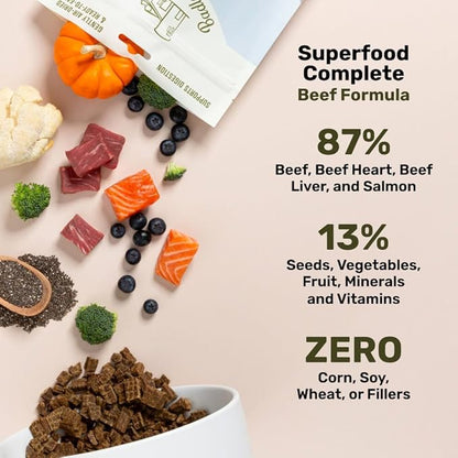 Superfood Complete, Air-Dried Adult Dog Food - High Protein, Zero Fillers, Superfood Nutrition by Katherine Heigl (64 oz., Beef Formula)