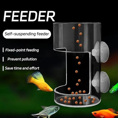 2 Pcs Fish Tank Feeding Tray with Suction Cup,Fish Feeding Tube,Automatic,Food Feeder,Feeder Automatic Dispenser for All Kinds of Food Tanks Bowls Accessories