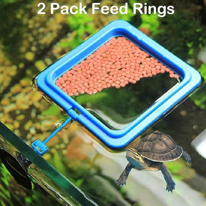 10 pcs Turtle Feeder Accessory Square Turtle Feeding Ring with Suction Cup Nitrifying Balls Tortoise Ball Toy Tortoise Aquatic Toys Fish Goldfish Guppy Koi Puffer Food Holder Tank Floating Feeder