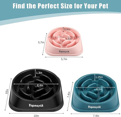 2 Pack Slow Feeder Dog Bowls for Healthy Eating, Non-Slip and Anti-Choking Design, Reduces Bloating & Overeating for Small Dogs, Easy to Clean