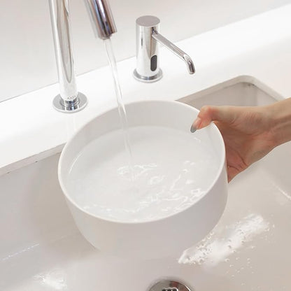 6'' Ceramic Raised Dog Bowl - 30Oz Dog Food & Water Bowl with Elevated Non-Slip Bamboo Stand, Dishwasher & Microwave Safe, Anti Vomiting Heavy Duty Pet Bowl for Small and Medium Dogs, White