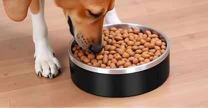 100 Oz Black Dog Water Bowls for Dogs, Extra Large Outerdoor Dog Bowls Stainless Steel Cats Puppy Insulated Compound Festival Gifts for Dogs Mom Family Lover (100OZ, Black)