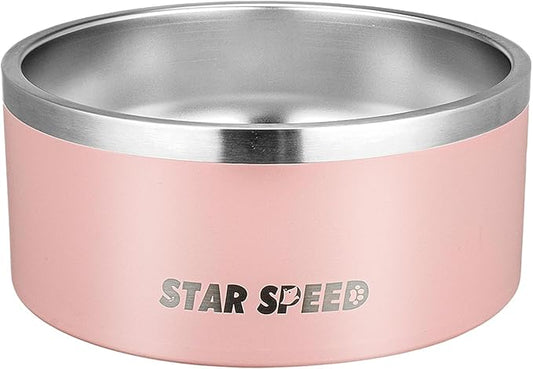 100oz Large Stainless Steel Dog Bowl. Extra Large Dog Water Bowls for Large Dogs with Rubber Bottom, Drop Resistant and Durable, Keeps Cold, Fits Different Size Big Dog Food Bowls.(100oz, Pink