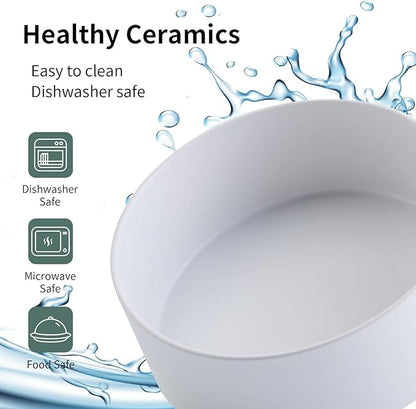 White Elevated/Raised Dog Bowl Ceramic for Small Medium Sized Breed,Dog Food Water Bowl with Stand,6 in 3.6 Cups Non Slip Heavy Weighted Dog Dish