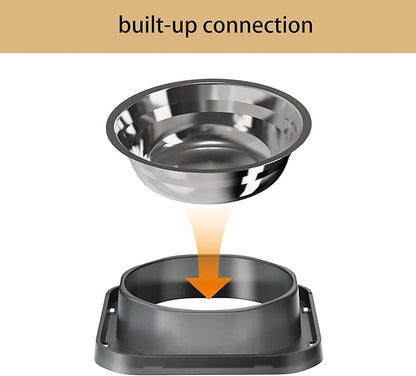 Stainless Steel Dog Bowls, Spill Proof Basic Dogs Bowls for Small Dogs Cats, 2 Cup Dog Food and Water Bowl, Non-Slip Puppy Feeder, Cat Bowl for Feeding Water - Starry Gray