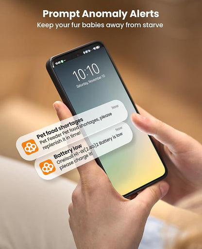 oneisall Wireless WiFi Automatic Cat Feeders 2 Cat, Rechargeable 100-Day Battery Operated Timed Cats Feeder, 20 Cups/5L Cats Food Dispenser Automatic for Large Kibble, Smart App Control.