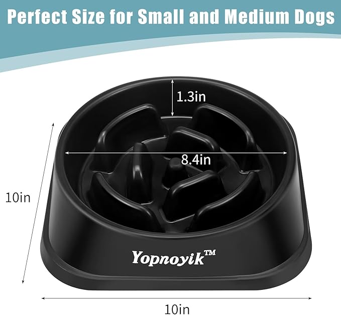 2 Pack Slow Feeder Dog Bowls for Healthy Eating, Non-Slip and Anti-Choking Design, Reduces Bloating & Overeating for Large Dogs, Easy to Clean