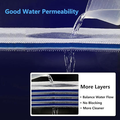 Aquarium Filter Media, Newly Premium 8-Layer Filter Pads for Aquarium, Fish Tank Sponge Pad Foam Filter Accessories for Pond (11.8“x7.8”x0.78“，1pack)