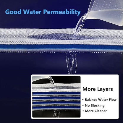 Aquarium Filter Media, Newly Premium 8-Layer Filter Pads for Aquarium, Fish Tank Sponge Pad Foam Filter Accessories for Pond (47" x 12",1 Pack)