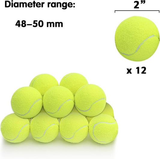 12 Pack Mini Tennis Ball for Pet Playing Fecth, 2 inch Dog Training Tennis Balls for Small Size Dogs, Interactive Dogs Playing Balls Fits 2 inch Automatic Dog Ball Launcher