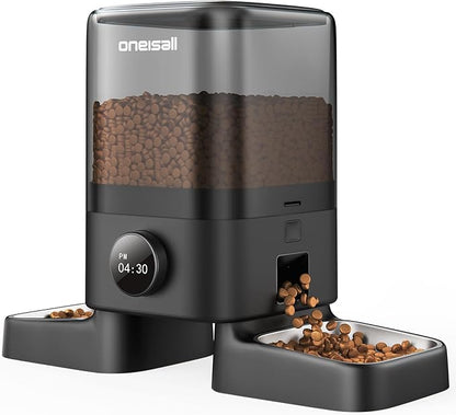 oneisall Automatic Cat Feeders 2 Cat, 20 Cups/5L Cats Auto Feeder, Automatic Cats Food Dispenser for Small Pets Indoor, Timed Pet Feeder for Dry Food
