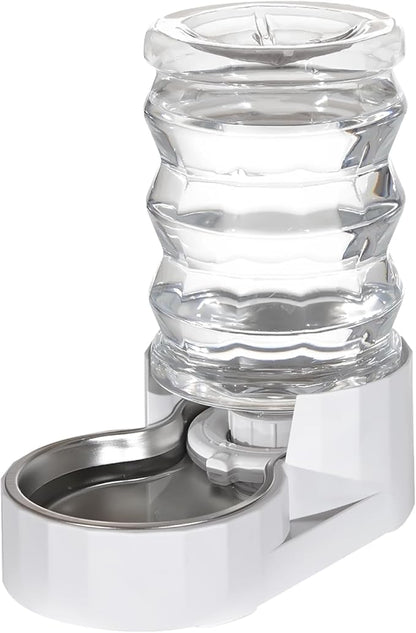 RIZZARI Dog Water Bowl Dispenser: 4L Automatic Stainless Steel Gravity Feeder - Large Capacity Ideal for Cats and Small Dogs - Indoor and Outdoor Hydration