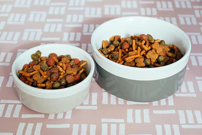 Waggo Dipper Ceramic Dog Bowl for Small and Large Breeds - Heavyweight and Durable Pet Food and Water Dish Crock, Dishwasher Safe, Modern (Midnight, Large)