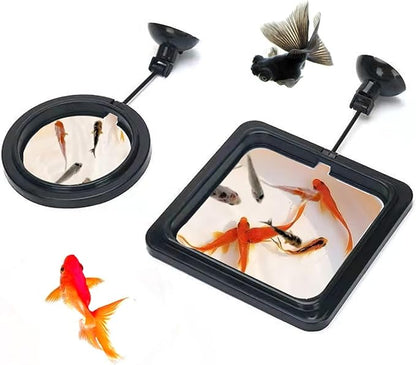 2PCS Fish Feeding Rings, Easy to Install Practical Aquarium and Fish Tank Floating Ring Food Feeder for Goldfish Turtles and Other Smaller Fish (Round and Square, Black)