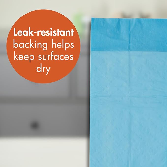 Caring Disposable Underpads, Pet Pee Pads for Potty Training, Light Absorbency, 17 x 24 in, 100-Pack