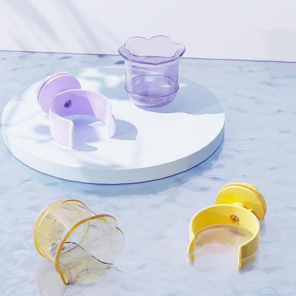 2pcs/4pcs PET Bird Bowls with Clamp, Bird Cage Feeder, Durable Water Bowl, Feeding Cups, Water Feeder for Cockatiel, Parakeet, Macaw, Finches, Lovebirds, Small Animals Gray (Light Green, 2pcs)