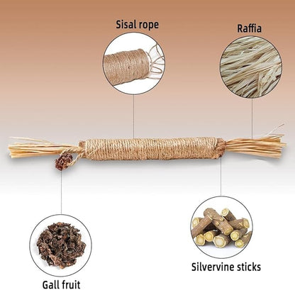 4 Pack Silvervine Sticks Cat Toys - Cat Chew Toy for Teeth Cleaning, Edible Matatabi Kitty Chew Sticks, Catnip Cat Toys for Indoor Cats