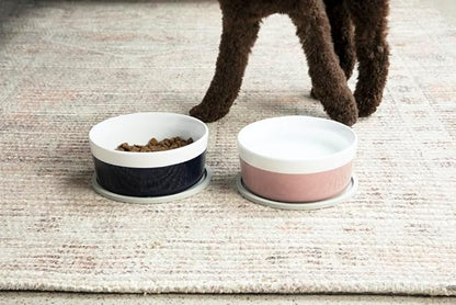 Waggo Dipper Ceramic Dog Bowl for Small and Large Breeds - Heavyweight and Durable Pet Food and Water Dish Crock, Dishwasher Safe, Modern (Cloud, Large)