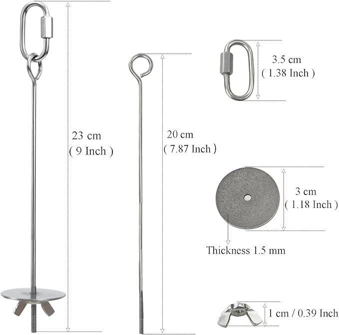 2pcs Hanging Bird Treat Skewer Parrot Fruit Feeder with Washer, 9 Inch Stainless Steel Bird Food Holder Parrot Fruit Food Skewer Parakeet Treat Holder Feeder for Parakeet Conure, LXLVOUEG