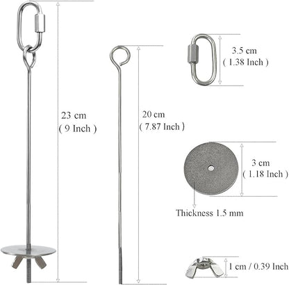 2pcs Hanging Bird Treat Skewer Parrot Fruit Feeder with Washer, 9 Inch Stainless Steel Bird Food Holder Parrot Fruit Food Skewer Parakeet Treat Holder Feeder for Parakeet Conure, LXLVOUEG