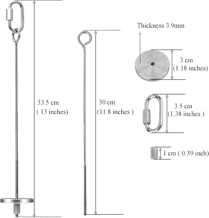 2pcs Hanging Bird Treat Skewer Parrot Fruit Feeder, 13 Inch Stainless Steel Bird Food Holder Parrot Fruit Food Skewer with Washer Nut Parakeet Treat Holder Feeder for Parrot Budgie Conure, LXLVOUEG