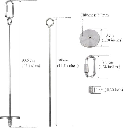 2pcs Hanging Bird Treat Skewer Parrot Fruit Feeder, 13 Inch Stainless Steel Bird Food Holder Parrot Fruit Food Skewer with Washer Nut Parakeet Treat Holder Feeder for Parrot Budgie Conure, LXLVOUEG
