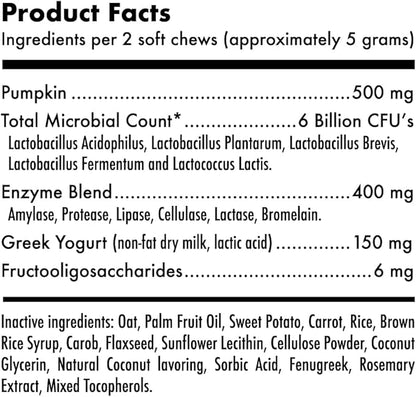 Probiotics for Dogs Natural Digestive Enzymes Prebiotics for Allergy Itch Relief Gut Flora Coprophagia Bowel Support Treatment Anti Diarrhea for Dogs Pet Health Immune System Support 30 Soft Chews