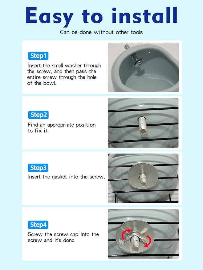 2 Pcs Pet Bird Bowls Ceramic Birds Cage Feeder Hanging Parrot Food Bowl Bird Cage Food Bowls for Budgie Finches Lovebirds Parakeet Cockatiels (Blue)