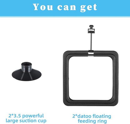 2 Pcs Fish Feeding Feeder Square Betta Feeding Ring Floating Food Feeder with Suction Cup Aquarium Accessories for Goldfish Guppy Small Fish