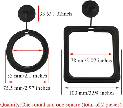2Pcs Fish Feeding Rings Black Mixed Shape Floating Food Feeder Circle with Suction Cup for Fishes Tank Aquarium Turtle Betta Goldfish Small Fish Feeding Accessories Floating Plant Duckweed Ring