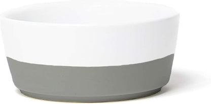 Waggo Dipper Ceramic Dog Bowl for Small and Large Breeds - Heavyweight and Durable Pet Food and Water Dish Crock, Dishwasher Safe, Modern (Medium, Dolphin)