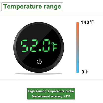 Aquarium Thermometer Digital Fish Tank Thermometer Led Display Fish Tank Temperature Gauge Accurate Thermometer to ±1℉ for Betta Axolotl Turtle Tank (with Spare Battery)
